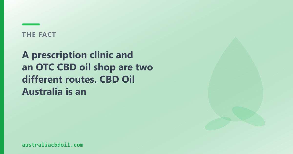 A national telehealth clinic and an OTC CBD oil shop are two separate routes, each answering a different question