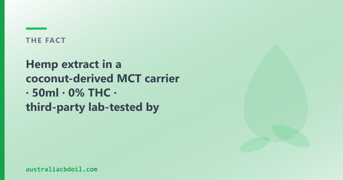 THC-free, lab-tested, shipped nationally — CBD Oil Australia broad-spectrum CBD oil for Australia