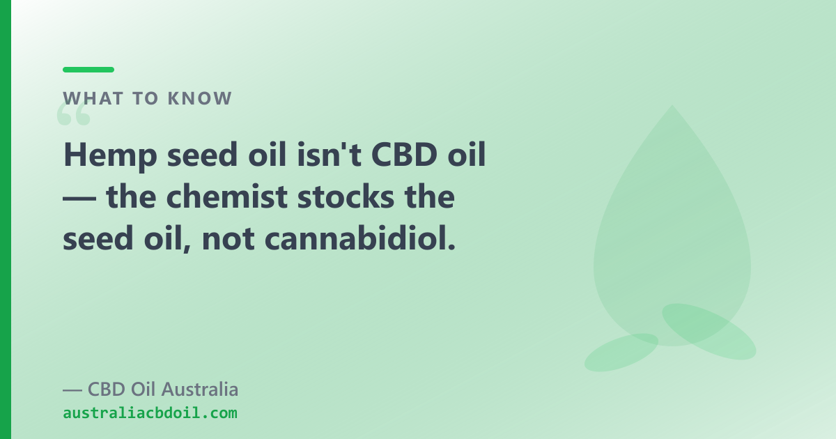 Hemp seed oil is not CBD oil — a national regulatory fact