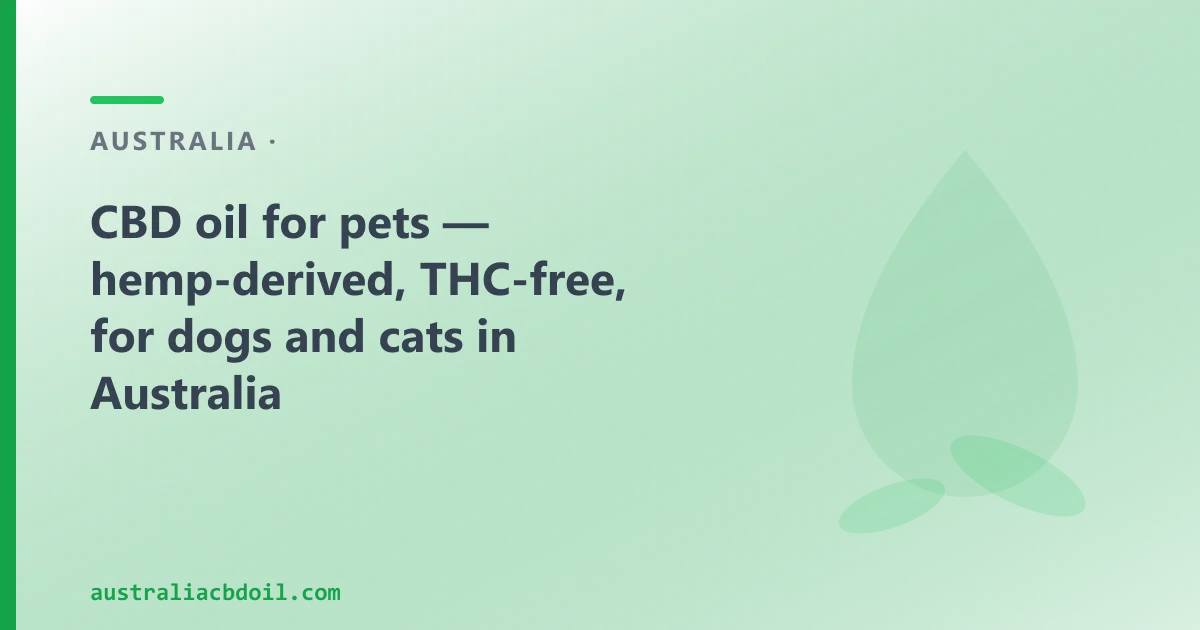 CBD oil for pets: what it is and where to buy it in Australia