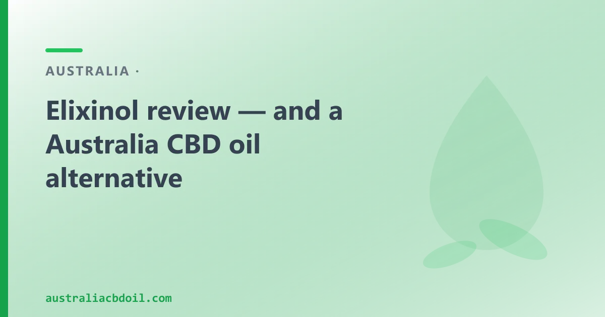 Elixinol review — an Australian CBD Oil Alternative