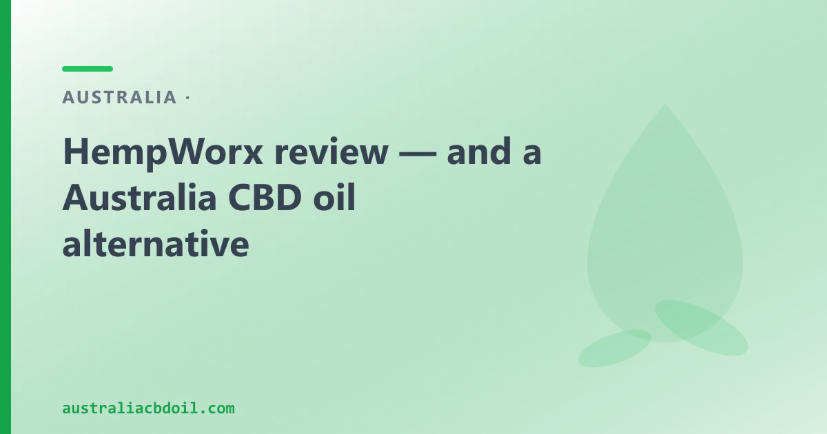 HempWorx review — an Australian CBD Oil Alternative